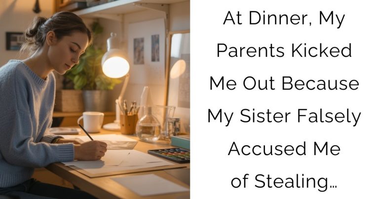 At Dinner, My Parents Kicked Me Out Because My Sister Falsely Accused Me of Stealing…