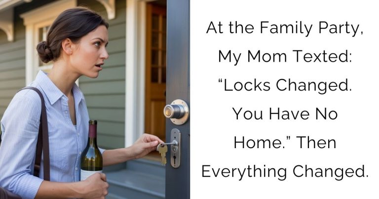 At the Family Party, My Mom Texted: “Locks Changed. You Have No Home.” Then Everything Changed.