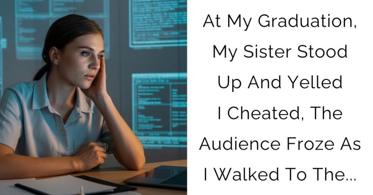 At My Graduation, My Sister Stood Up And Yelled I Cheated, The Audience Froze As I Walked To The…