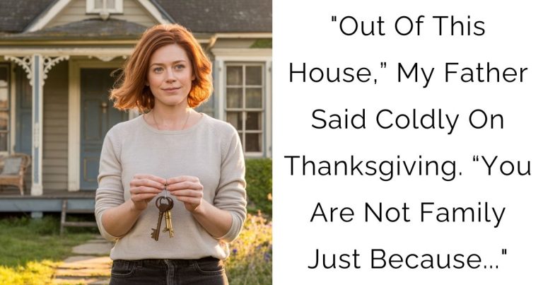 “Out Of This House,” My Father Said Coldly On Thanksgiving. “You Are Not Family Just Because…”