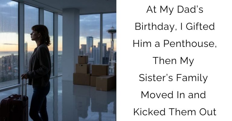 At My Dad’s Birthday, I Gifted Him a Penthouse, Then My Sister’s Family Moved In and Kicked Them Out