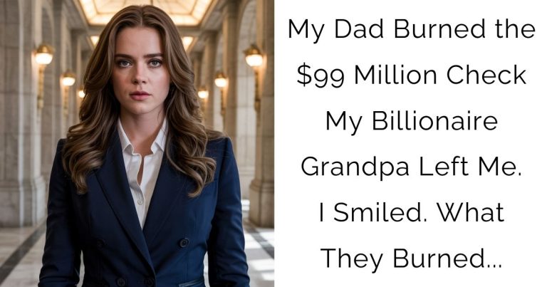 My Dad Burned the $99 Million Check My Billionaire Grandpa Left Me. I Smiled. What They Burned…