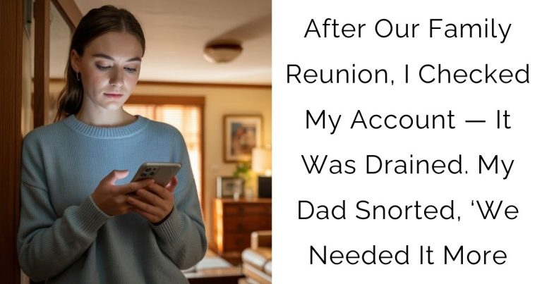After Our Family Reunion, I Checked My Account — It Was Drained. My Dad Snorted, ‘We Needed It More
