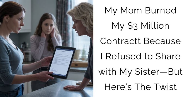 My Mom Burned My $3 Million Contractt Because I Refused to Share with My Sister—But Here’s The Twist