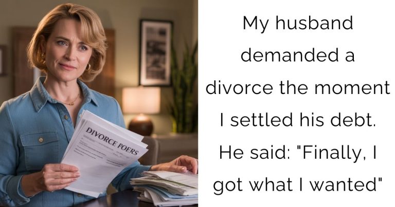My husband demanded a divorce the moment I settled his debt. He said: “Finally, I got what I wanted”