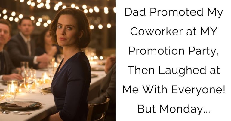 Dad Promoted My Coworker at MY Promotion Party, Then Laughed at Me With Everyone! But Monday…