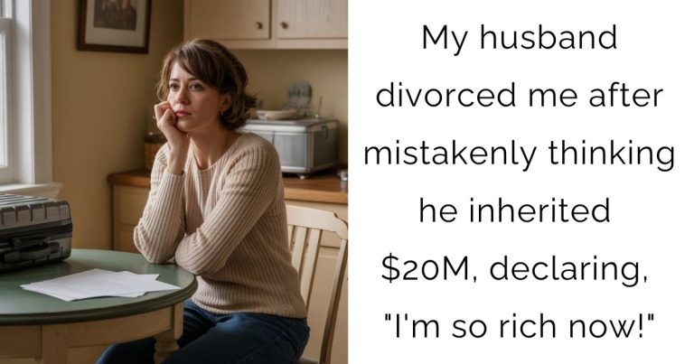 My husband divorced me after mistakenly thinking he inherited $20M, declaring, “I’m so rich now!”