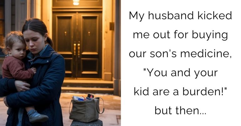 My husband kicked me out for buying our son’s medicine, “You and your kid are a burden!” but then…