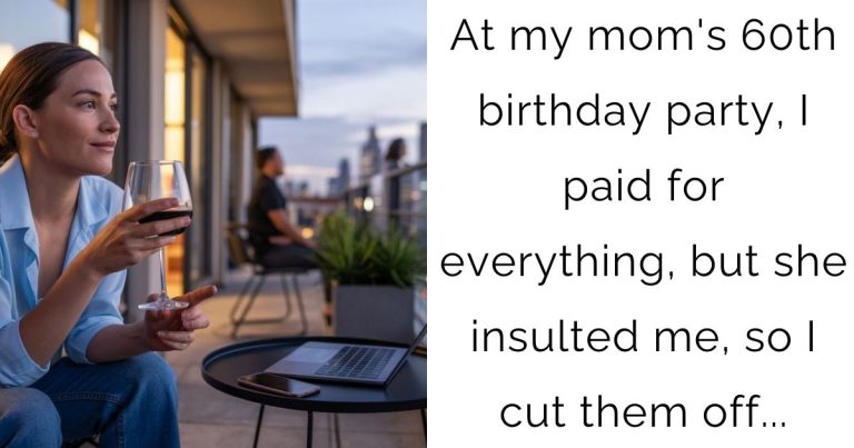 At my mom’s 60th birthday party, I paid for everything, but she insulted me, so I cut them off…