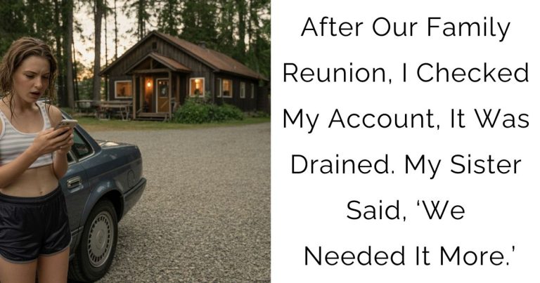 After Our Family Reunion, I Checked My Account, It Was Drained. My Sister Said, ‘We Needed It More.’