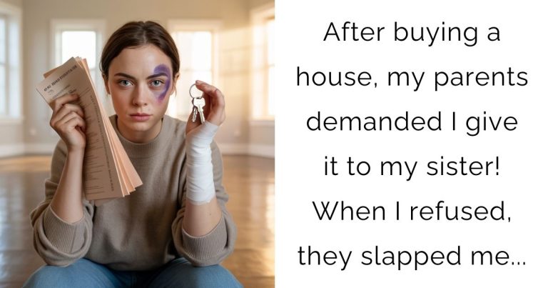 After buying a house, my parents demanded I give it to my sister! When I refused, they slapped me…