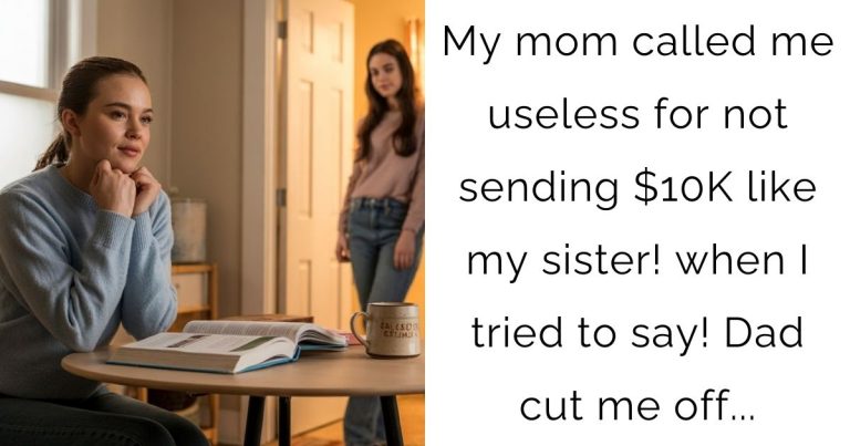 My mom called me useless for not sending $10K like my sister! when I tried to say! Dad cut me off…