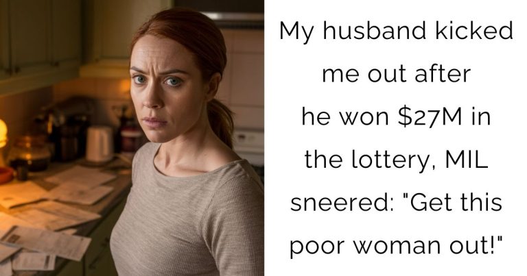 My husband kicked me out after he won $27M in the lottery, MIL sneered: “Get this poor woman out!”