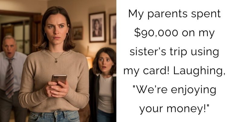 My parents spent $90,000 on my sister’s trip using my card! Laughing, “We’re enjoying your money!”