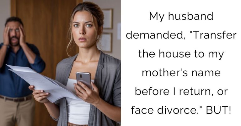 My husband demanded, “Transfer the house to my mother’s name before I return, or face divorce.” BUT!