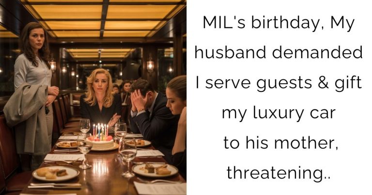 MIL’s birthday, My husband demanded I serve guests & gift my luxury car to his mother, threatening..