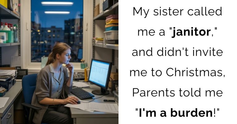 My sister called me a “janitor,” and didn’t invite me to Christmas, Parents told me “I’m a burden!”
