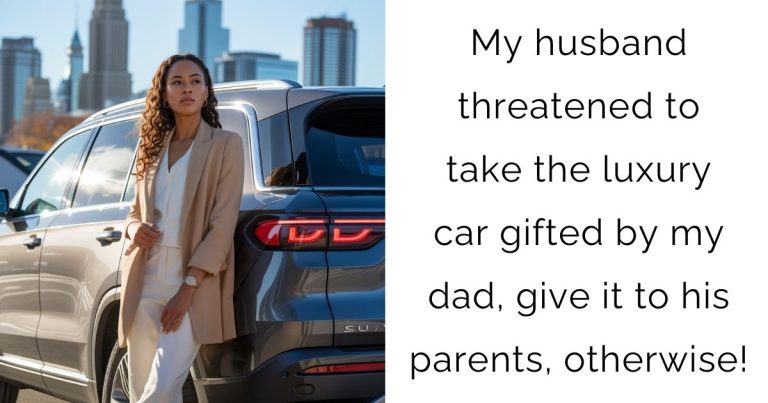 My husband threatened to take the luxury car gifted by my dad, give it to his parents, otherwise!