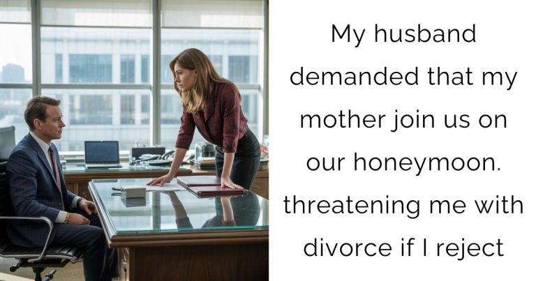 My husband demanded that my mother join us on our honeymoon. threatening me with divorce if I reject