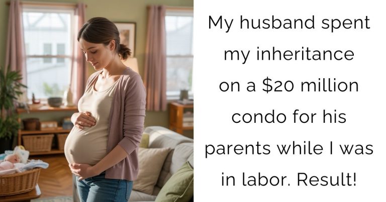 My husband spent my inheritance on a $20 million condo for his parents while I was in labor. Result!
