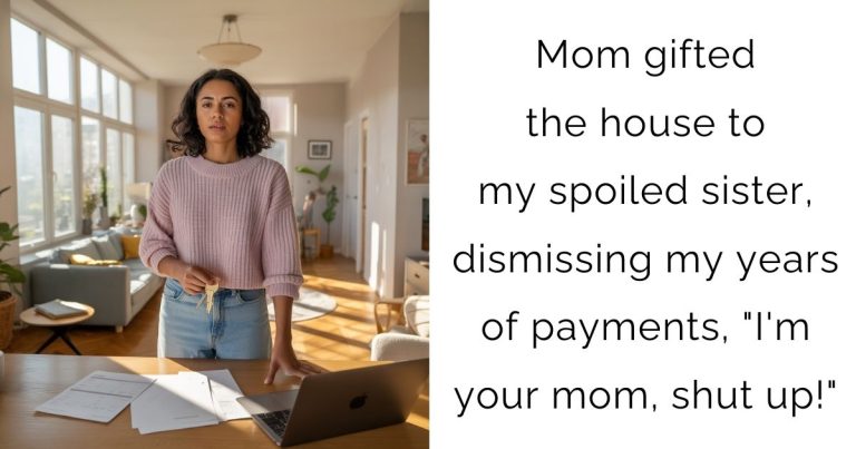 Mom gifted the house to my spoiled sister, dismissing my years of payments, “I’m your mom, shut up!”