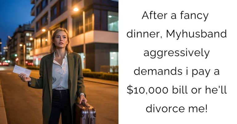After a fancy dinner, My husband aggressively demands i pay a $10,000 bill or he’ll divorce me!