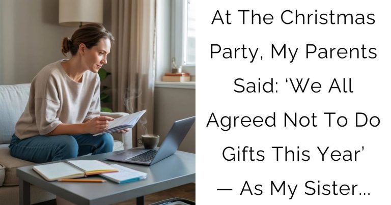 At The Christmas Party, My Parents Said: ‘We All Agreed Not To Do Gifts This Year’ — As My Sister…