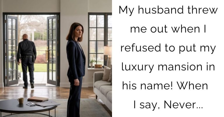My husband threw me out when I refused to put my luxury mansion in his name! When I say, Never…