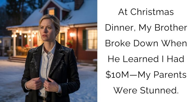 At Christmas Dinner, My Brother Broke Down When He Learned I Had $10M—My Parents Were Stunned.