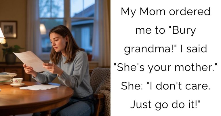 My Mom ordered me to “Bury grandma!” I said “She’s your mother.” She: “I don’t care. Just go do it!”