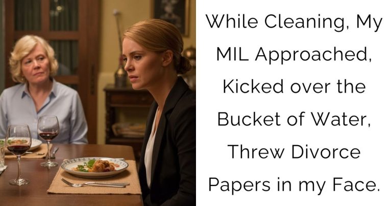 While Cleaning, My MIL Approached, Kicked over the Bucket of Water, Threw Divorce Papers in my Face.