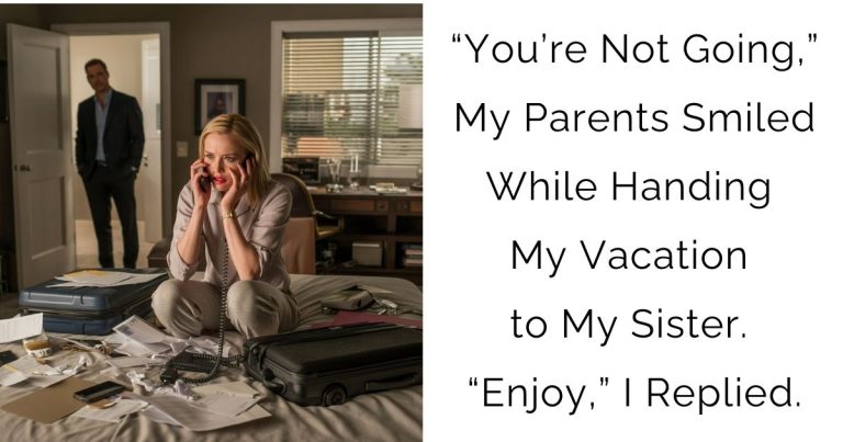 “You’re Not Going,” My Parents Smiled While Handing My Vacation to My Sister. “Enjoy,” I Replied.