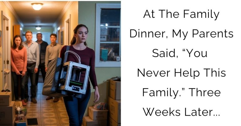 At The Family Dinner, My Parents Said, “You Never Help This Family.” Three Weeks Later…