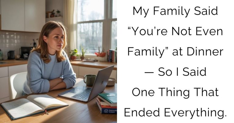 My Family Said “You’re Not Even Family” at Dinner — So I Said One Thing That Ended Everything.