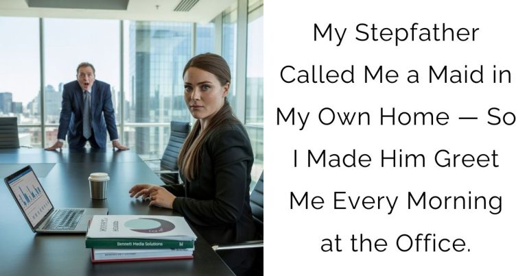 My Stepfather Called Me a Maid in My Own Home — So I Made Him Greet Me Every Morning at the Office.