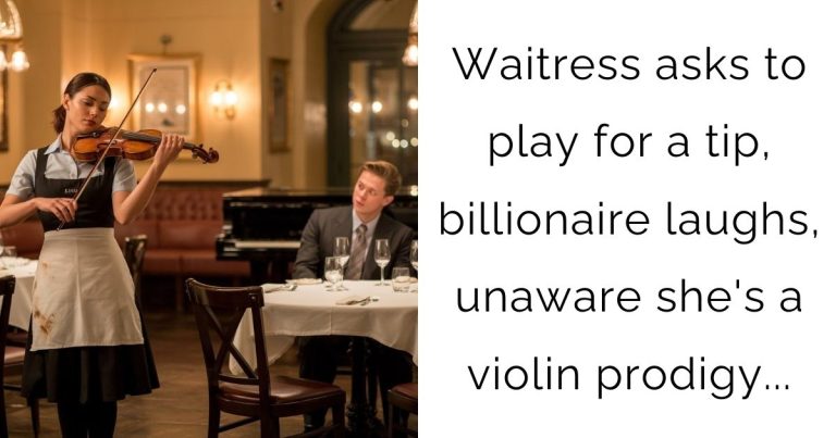Waitress asks to play for a tip, billionaire laughs, unaware she’s a violin prodigy…
