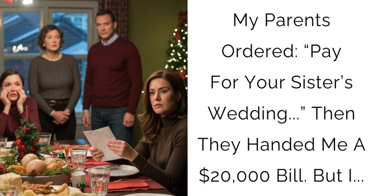 My Parents Ordered: “Pay For Your Sister’s Wedding…” Then They Handed Me A $20,000 Bill. But I…