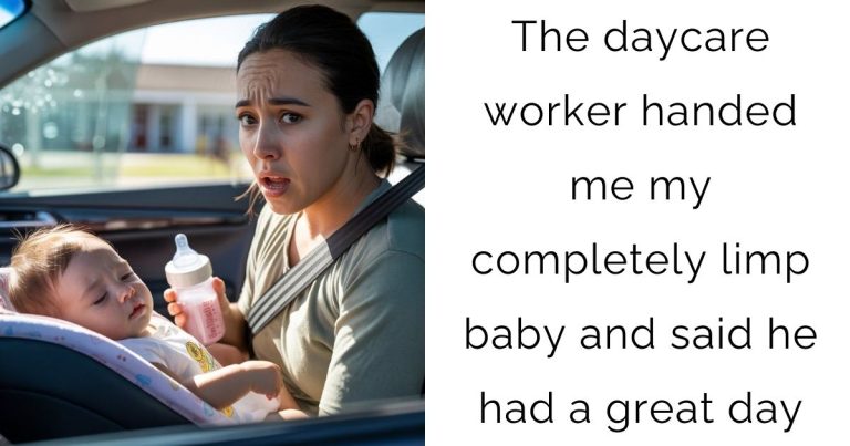 The daycare worker handed me my completely limp baby and said he had a great day
