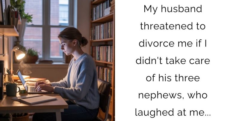My husband threatened to divorce me if I didn’t take care of his three nephews, who laughed at me…