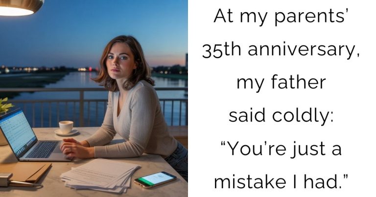 At my parents’ 35th anniversary, my father said coldly: “You’re just a mistake I had.”