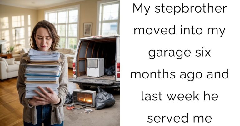 My stepbrother moved into my garage six months ago and last week he served me