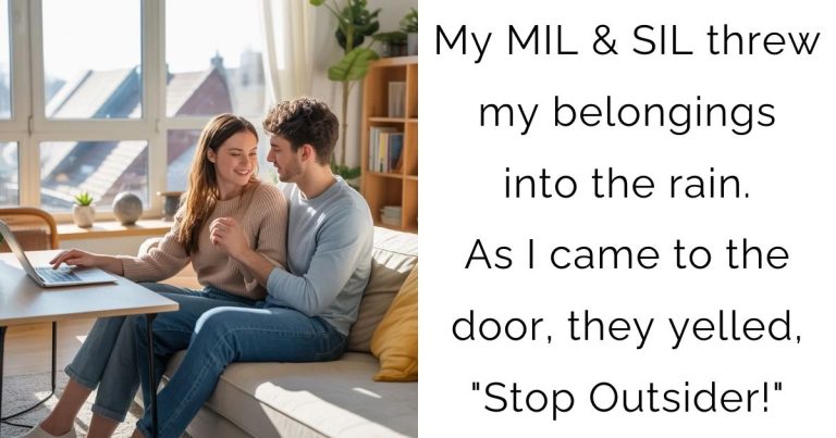 My MIL & SIL threw my belongings into the rain. As I came to the door, they yelled, “Stop Outsider!”