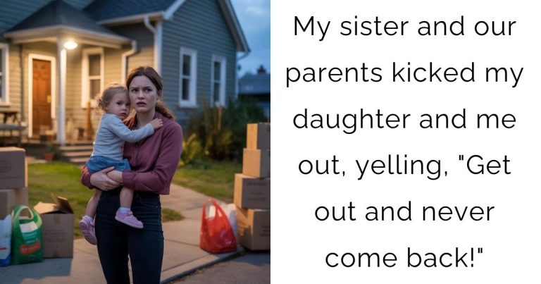 My sister and our parents kicked my daughter and me out, yelling, “Get out and never come back!”