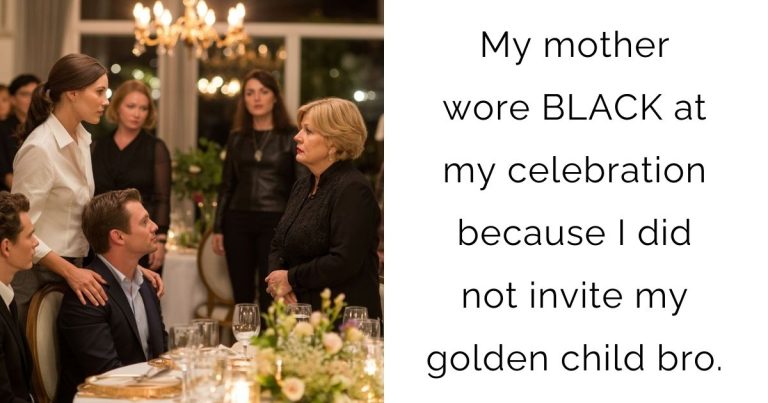 My mother wore BLACK at my celebration because I did not invite my golden child bro.