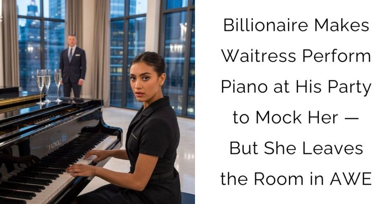 Billionaire Makes Waitress Perform Piano at His Party to Mock Her — But She Leaves the Room in AWE