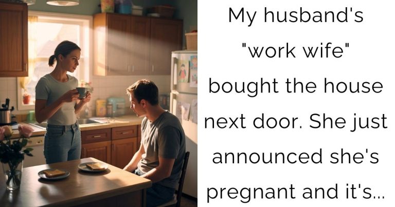 My husband’s “work wife” bought the house next door. She just announced she’s pregnant and it’s…