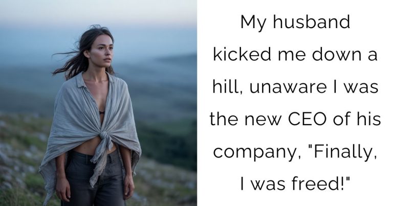 My husband kicked me down a hill, unaware I was the new CEO of his company, “Finally, I was freed!”