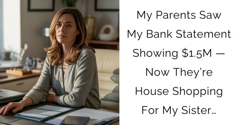 My Parents Saw My Bank Statement Showing $1.5M — Now They’re House Shopping For My Sister…