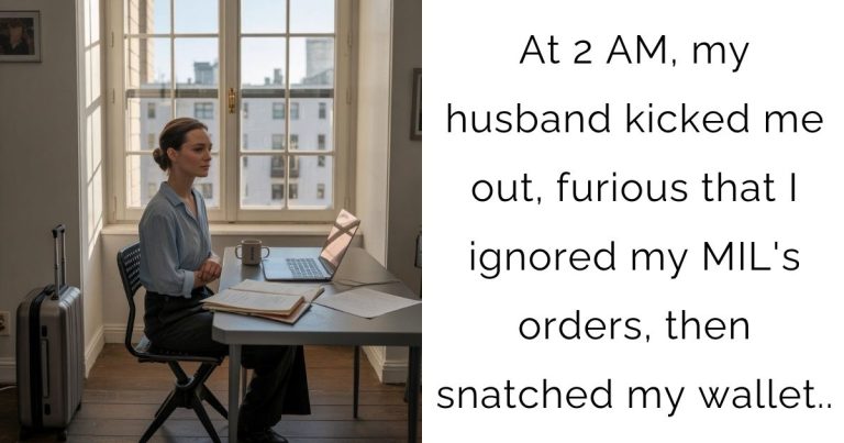 At 2 AM, my husband kicked me out, furious that I ignored my MIL’s orders, then snatched my wallet..