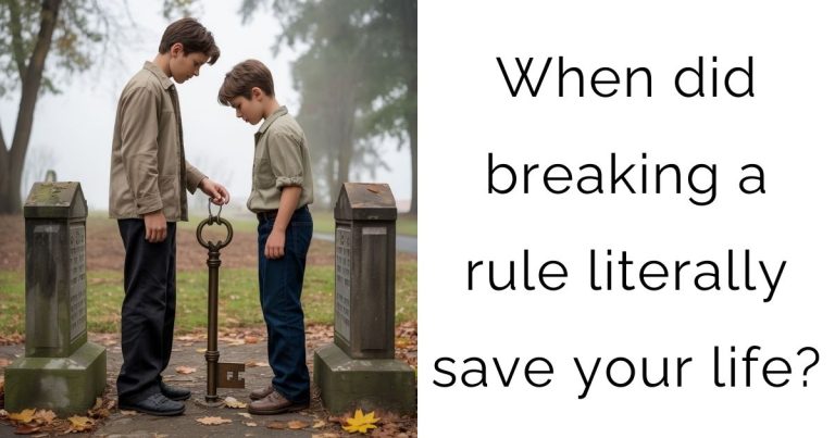 When did breaking a rule literally save your life?